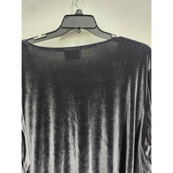 Vintage 90s Spon Ejm Womens Cardigan Size 3X Dark Gray Velvet Whimsygoth Holiday - Picture 7 of 7